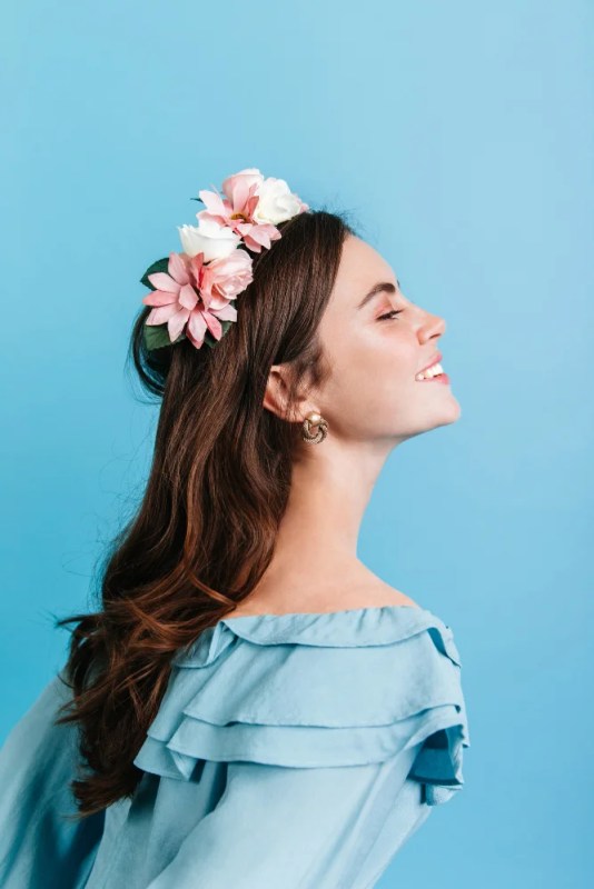 Blusa azul Romántica