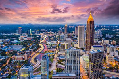 Vista aérea del centro de Atlanta, la capital del Estado de Georgia. 