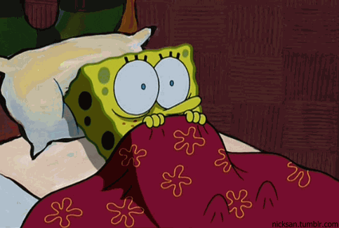 bob esponja asustado de las personas a las que les gusta el cine de terror.- Blog Hola Telcel