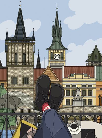 La Praga más literaria. Ilustración de Jalcalara. 