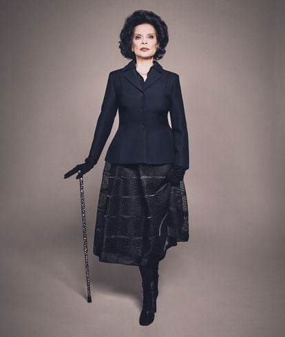 Bianca Jagger wears Dior