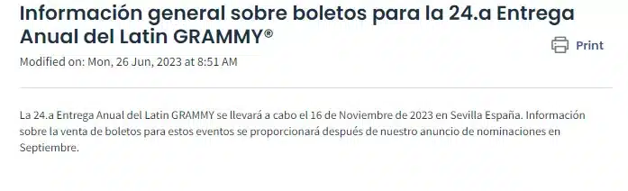 No habrá entradas para la gala de los Grammy Latino 2023 en Sevilla y esta es la razón 5 entradas grammy latino 2023 jpg