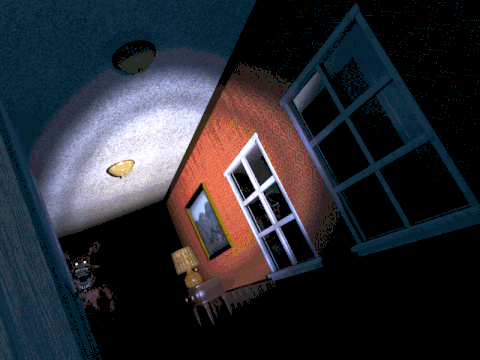 personaje de Five Nights at Freddy's asomándose en un pasillo oscuro.- Blog Hola Telcel