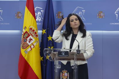 MADRID, 23/11/2023.- La portavoz de Vox en el Congreso, Pepa Millán, durante la rueda de prensa ofrecida en el marco de la reunión de la Mesa del Congreso, este jueves en el Congreso de los Diputados. EFE/ J.J. Guillén
