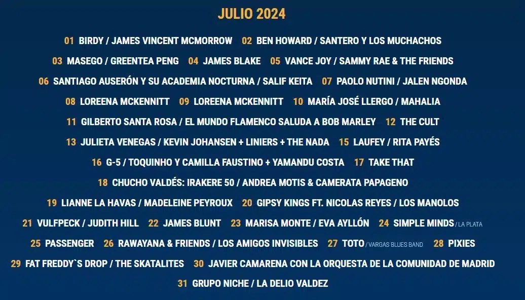 cartel julio Noches del Botánico 2024