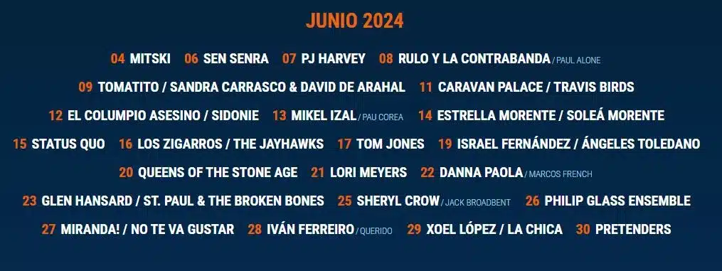 cartel junio Noches del Botánico 2024