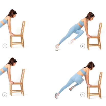 ------ PIE DE FOTO------  Sesión de fuerza. Escalador. Músculos principales implicados: recto del abdomen, oblicuos, transverso, piernas y hombros. 1. Iniciamos con el mismo apoyo que el anterior. 2. Desde esta posición aproximaremos una rodilla a nuestro pecho. 3. Vuelta al inicio para un mayor trabajo de estabilización y activación de zona media y hombros. 4. . Para una mayor activación de nuestros oblicuos llevaremos las rodillas en diagonal a nuestro pecho. 