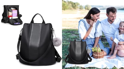 Esta mochila tiene un diseño antirrobo específico y tiene un tamaño compacto.
