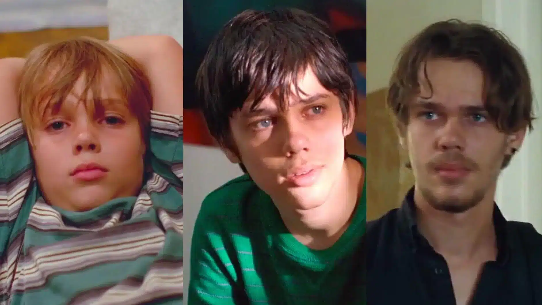 Ellar Coltrane en varios momentos de Boyhood