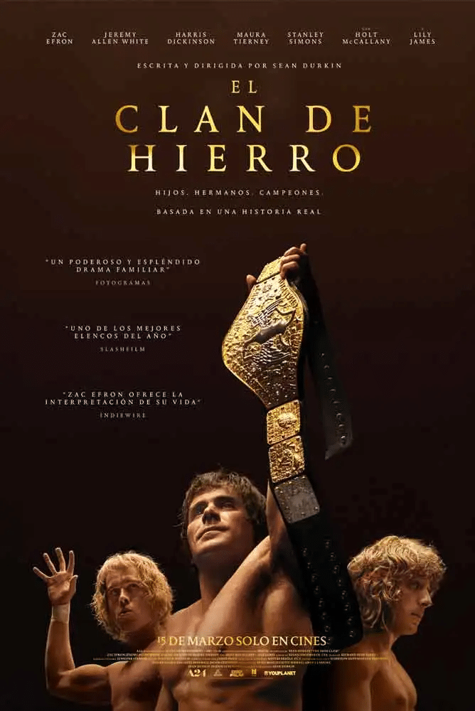 El clan de hierro, banda sonora y canciones de la película biográfica sobre lucha libre con Zac Efron y Jeremy Allen White 5 Póster de El clan de hierro
