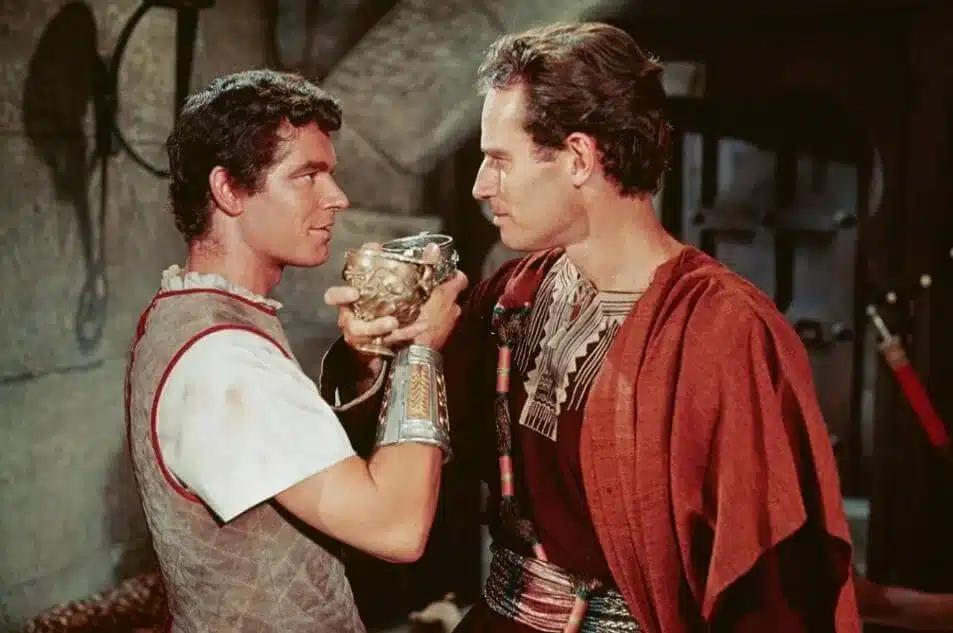 Stephen Boyd y Charlton Heston en Ben-Hur