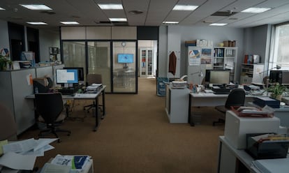 La recreación para la serie 'Celeste' de la delegación central de la Agencia Tributaria.