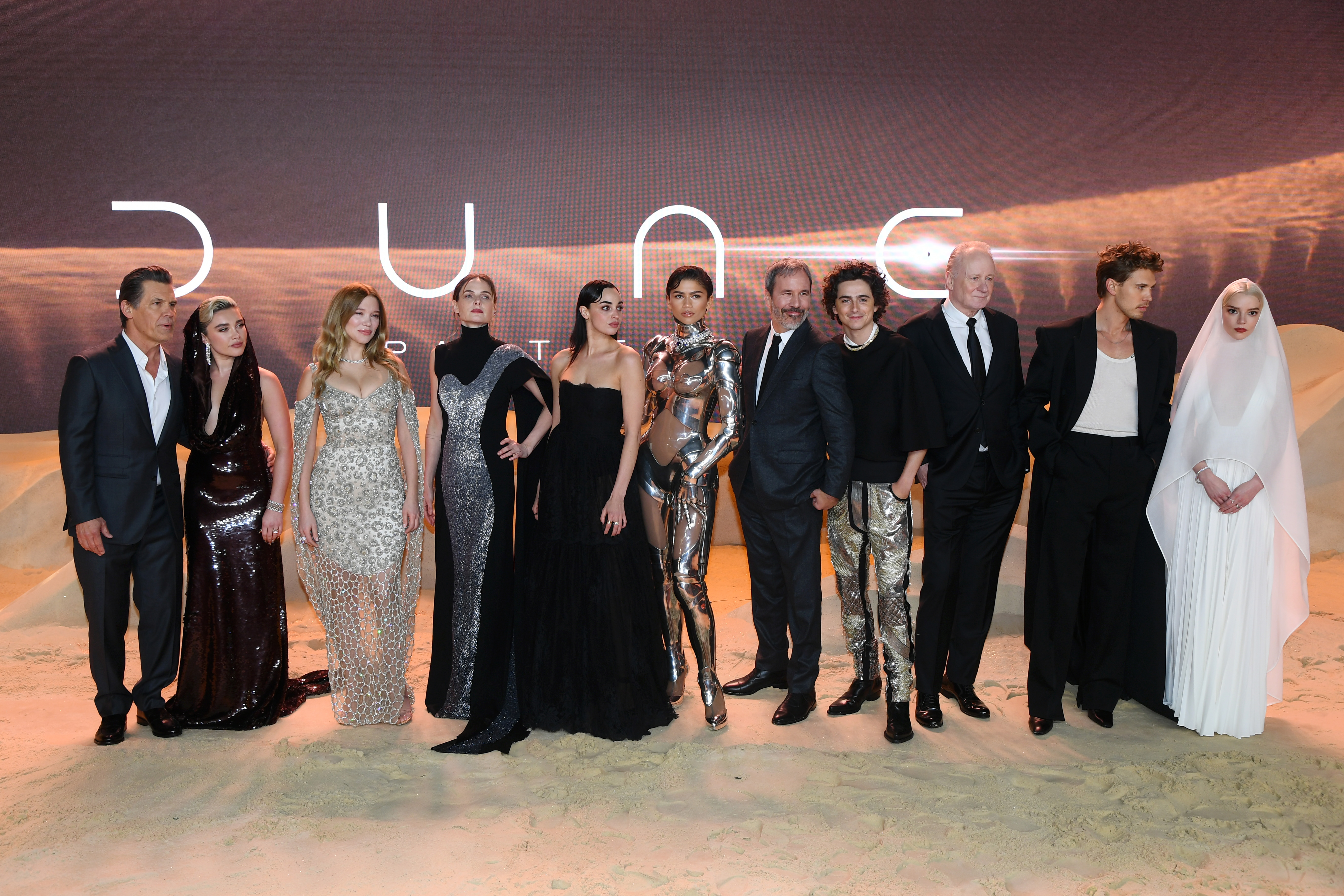 Elenco de 'Dune: Parte 2', que incluye a Timothée Chalamet, Zendaya, Anya Taylor-Joy y Florence Pugh.