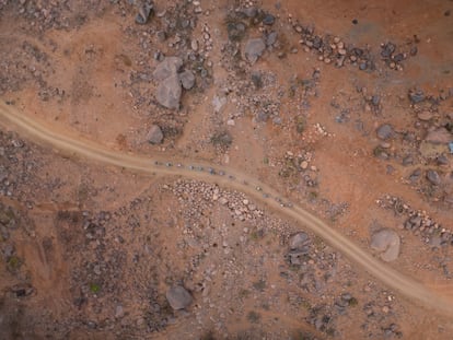 Imagen aérea de la Titan Desert.