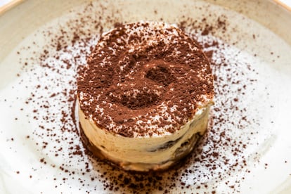 Tiramisú del restaurante Pulcinella, en Madrid.