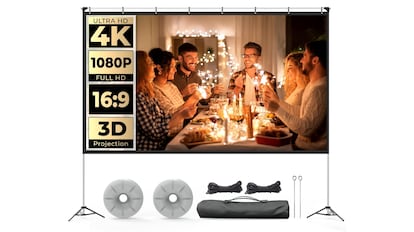 Este modelo de pantalla para proyector cine en el exterior de casa dispone de una estabilidad óptima.