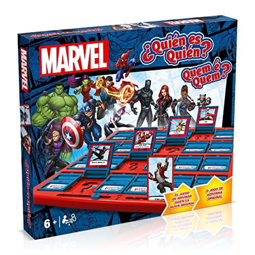 Winning Moves Quien es Quien Marvel - Juego de Preguntas y Respuestas - Versión en Español y en Portugués