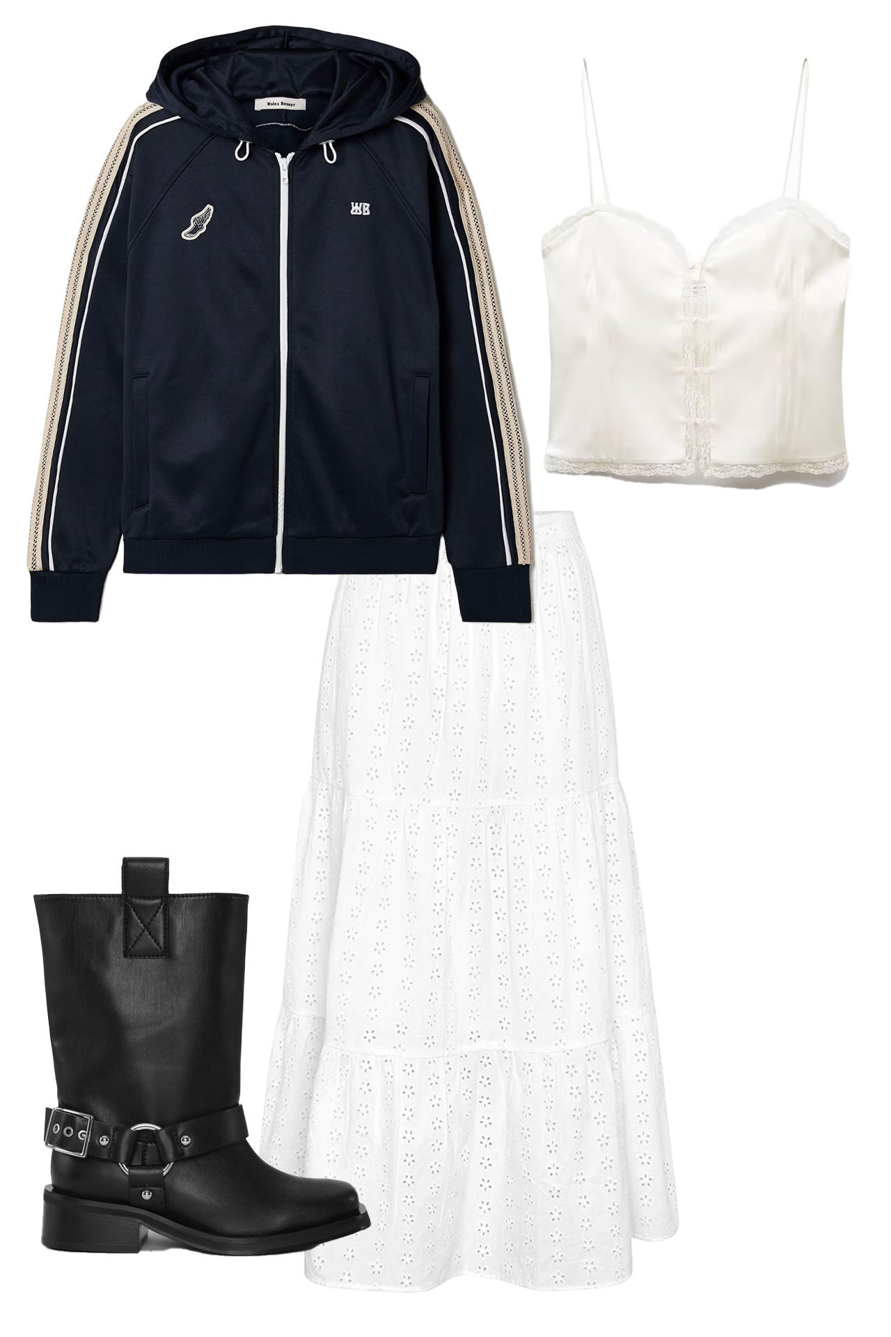 Image may contain Clothing Coat Jacket Fashion Knitwear Sweater Footwear Shoe Person and Sweatshirt