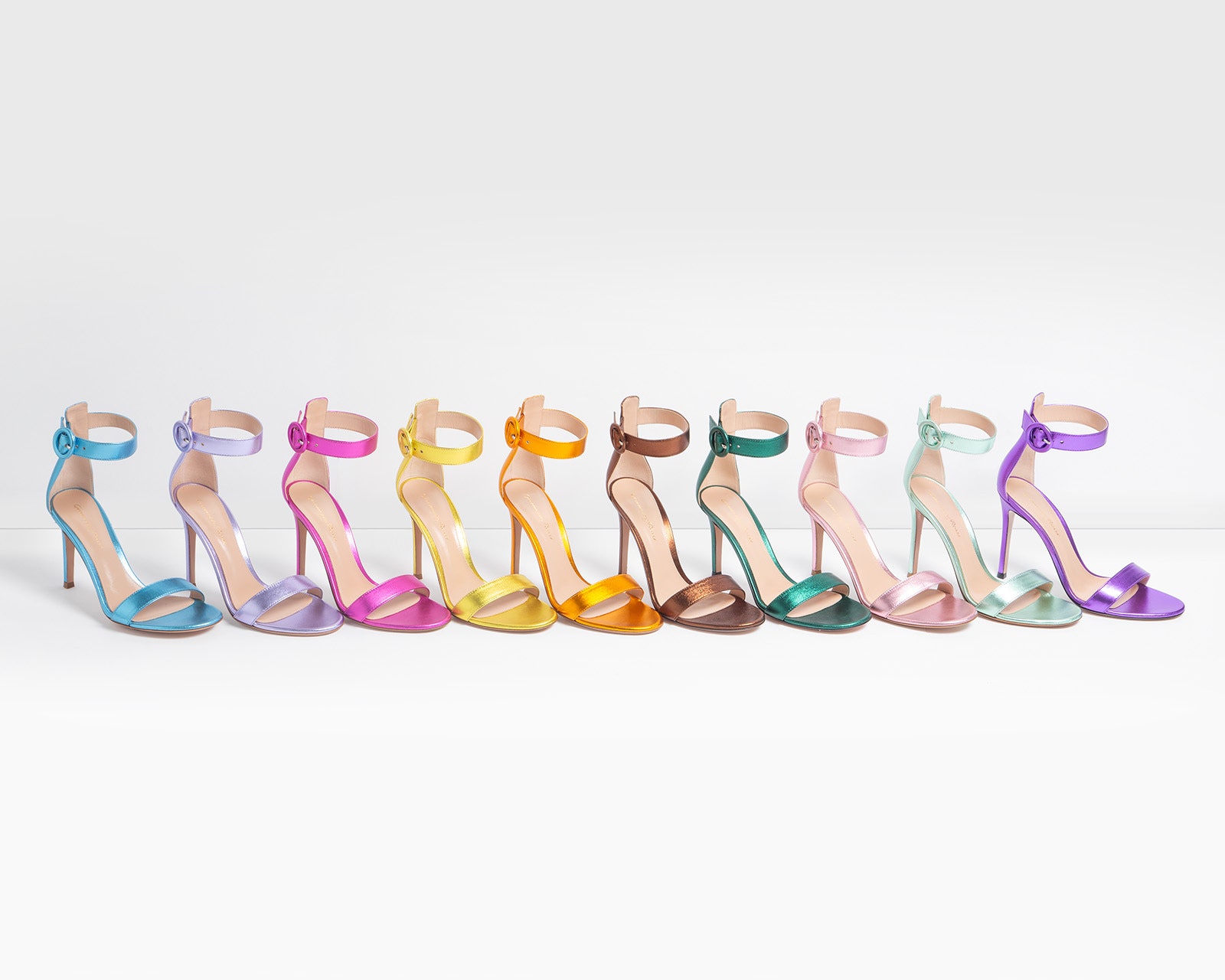 Sandalias Portofino metalizadas de Gianvito Rossi