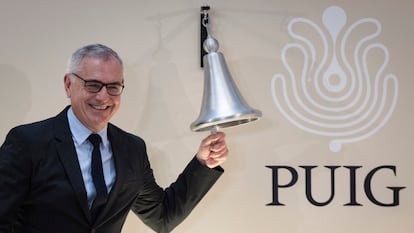 El presidente ejecutivo de Puig, Marc Puig, en el debut de la empresa en Bolsa.
