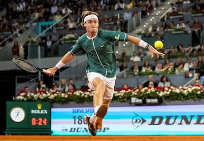 Rublev, durante la final.