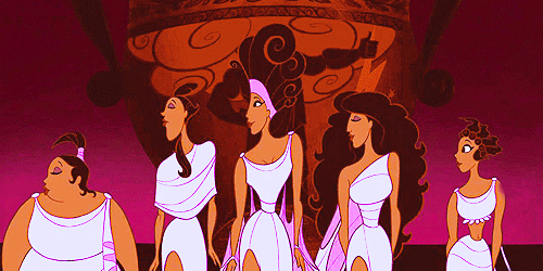 Las musas bailando en 'Hércules' (1997), la película animada.– Blog Hola Telcel
