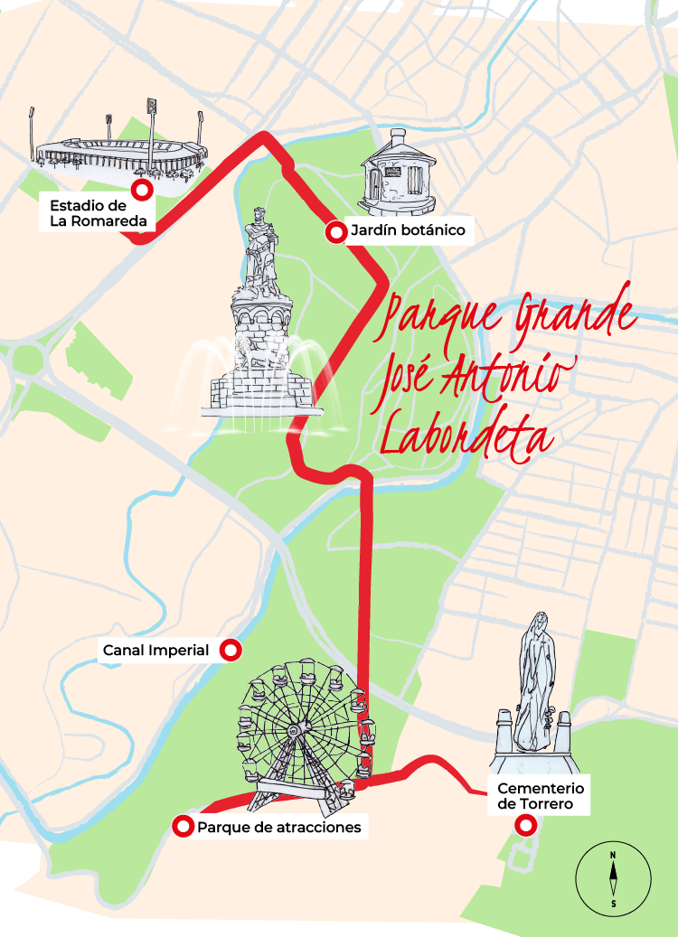 Ilustración del área del Parque Grande José Antonio Labordeta