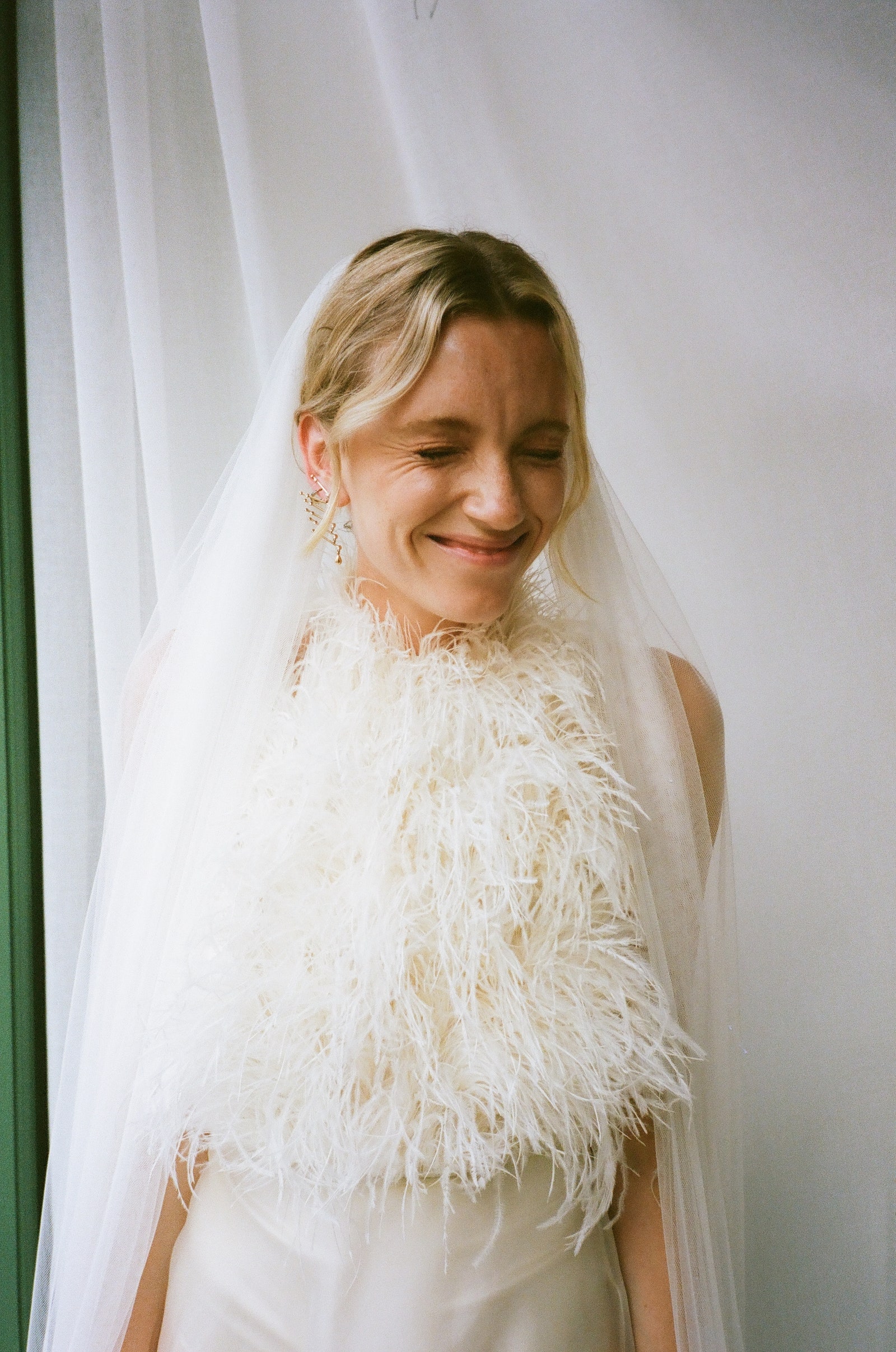 Image may contain Face Head Person Photography Portrait Clothing Dress Fashion Formal Wear Gown and Wedding