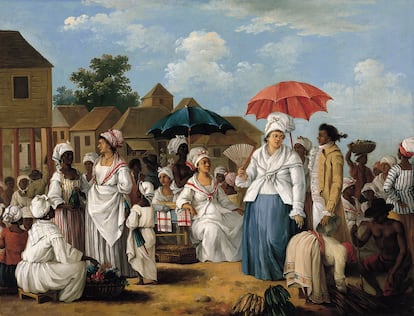 El óleo 'El mercado de ropa, Santo Domingo' (1775), de Agostino Brunias.