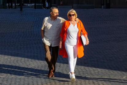 José María Enríquez Negreira, junto a su mujer en una comparecencia para ser examinado por un forense.