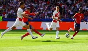 Morata marca el primer gol de España a Croacia en el Olímpico de Berlín.
