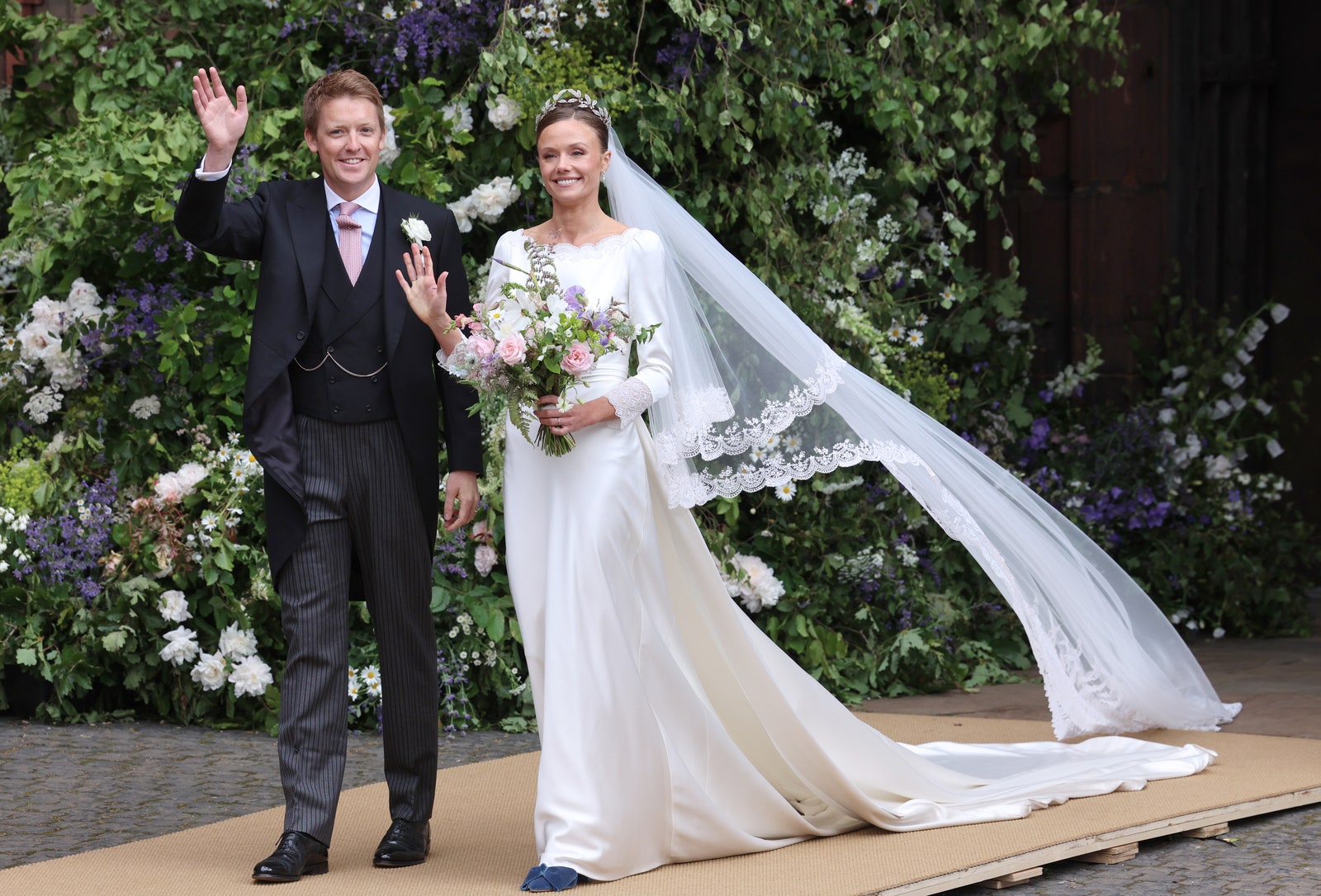 Image may contain Hugh Grosvenor 7th Duke of Westminster Adult Person Wedding Clothing Footwear Shoe and Accessories