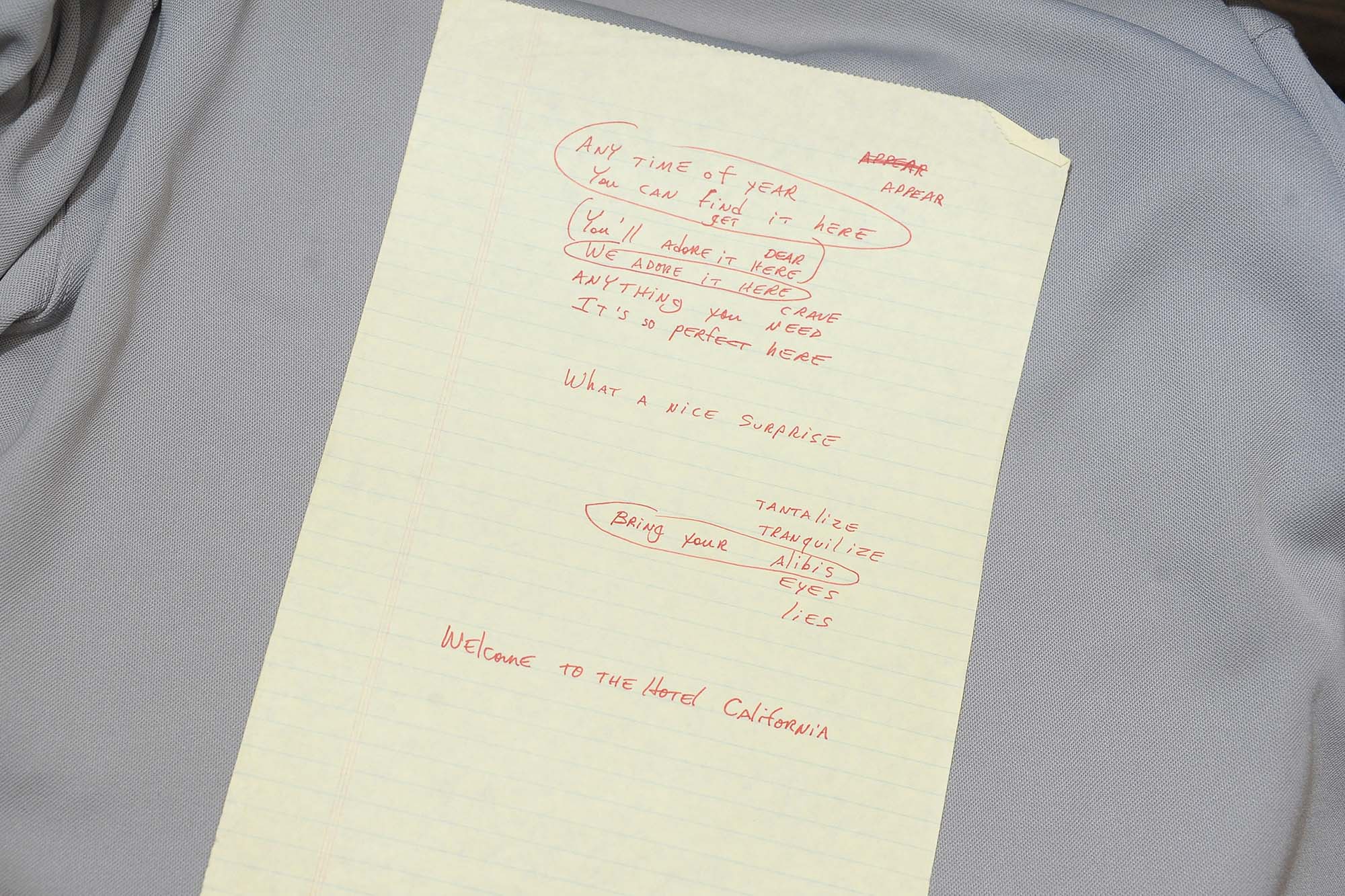 Collectors tried to sell original stolen Eagles lyrics: officials