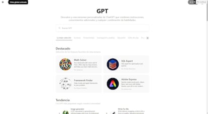 Captura de pantalla para crear versiones personalizadas en ChatGPT.