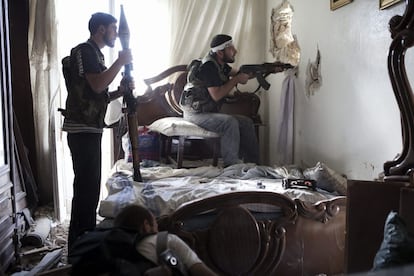 Miembros del Ejército Libre de Siria (ELS), en Alepo en 2012.