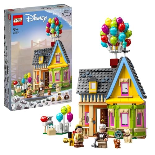 LEGO Disney y Pixar Casa de “Up”, Juguete con Globos, Mini Figuras de Carl, Russell y el Perrito Dug, Modelo Coleccionable, 100 Aniversario de Disney, Regalo de Película 43217