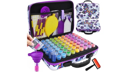 Este producto tiene diferentes accesorios para la pintura de diamantes