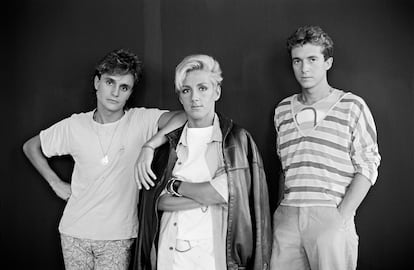 Mecano, en pleno esplendor, durante su asistencia a la Menéndez Pelayo en julio de 1985. 