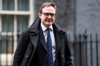  Tom Tugendhat, ex secretario de Estado de Seguridad, abandona Downing Street, el 5 de diciembre pasado.