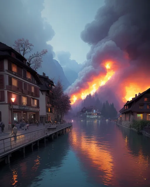 Deep Purple released "Smoke on Water" - AI Photo Generator - starryai