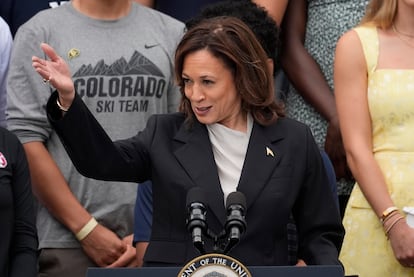 Kamala Harris, este lunes en La Casa Blanca.
