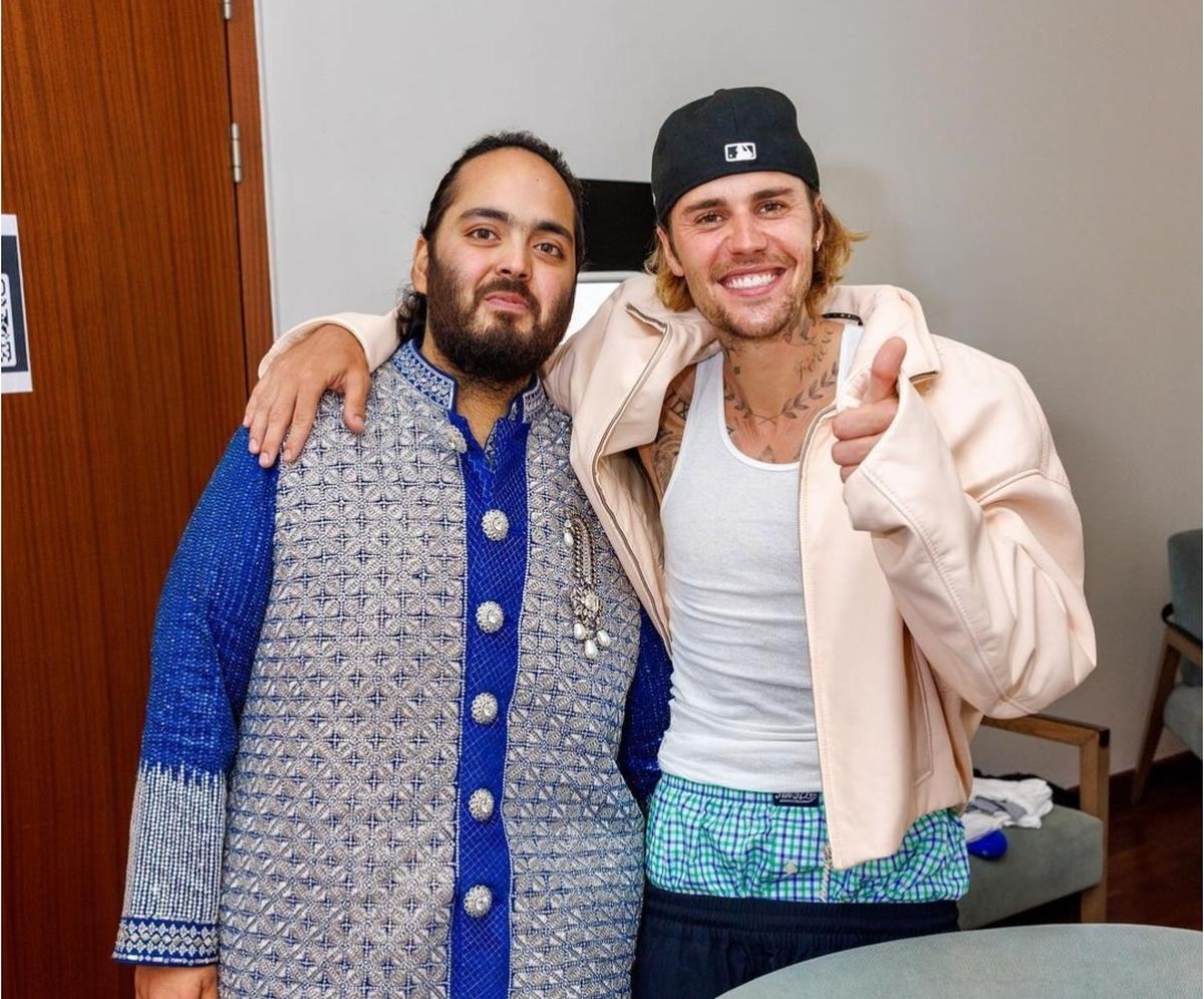 Justin Bieber with Anant Ambani.