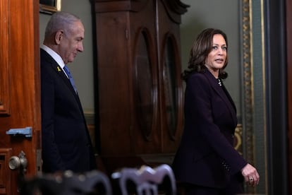Harris y Netanyahu, este jueves en la Casa Blanca.