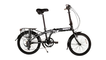 Bicicleta plegable sobre fondo blanco