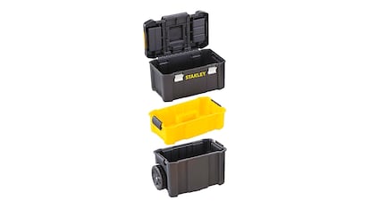 Caja de herramientas vista con los 3 compartimentos separados