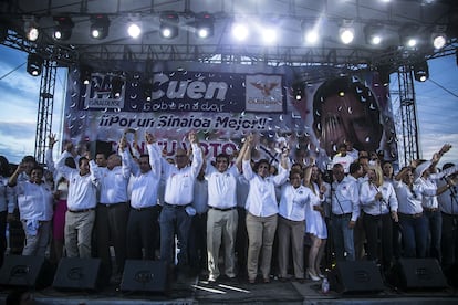 Héctor Melesio Cuén Ojeda, durante su cierre de campaña política, en Culiacán, en 2016.