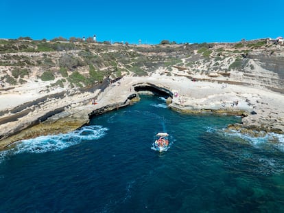 Vista aérea de St Peter's Pool, en Malta.
