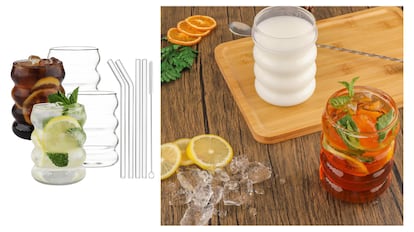 Estos vasos de cristal cuentan con gran capacidad.