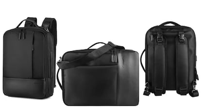 Este modelo de mochila ergonómica posee un puerto USB para cargar dispositivos.