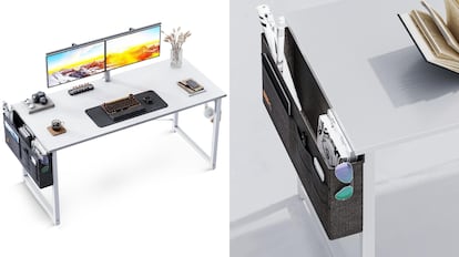 El escritorio más vendido en Amazon para ubicar el ordenador posee una mesa de aglomerado de calidad.